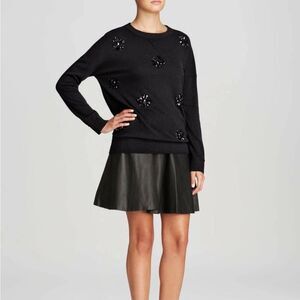 Kate Spade “Live Colorfully” Black Beaded Wool-Blend Sweater • Size S